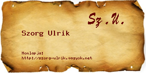 Szorg Ulrik névjegykártya